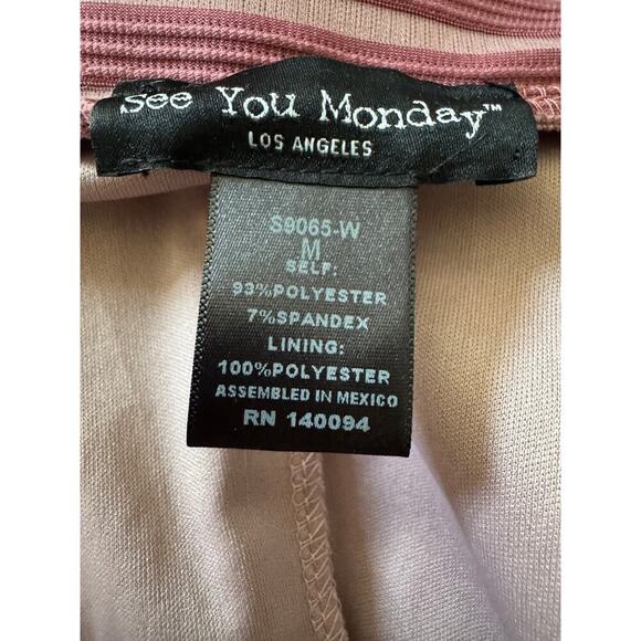 See You Monday Mauve Sheer Striped Midi Skirt - Size M - Picture 5 of 6